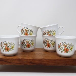 1970&#39;s Vintage Corelle Cups, Indian Summer Pattern Corning Mugs- Coffee Cups Set of six