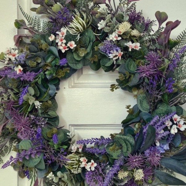 HANDCRAFTED ‘BUSH PLUM’ Native Faux Flora Door Wreath