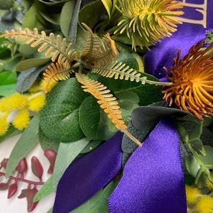 ANZAC Wreath Handcrafted Faux Poppy & Native Flora Wreath image 4