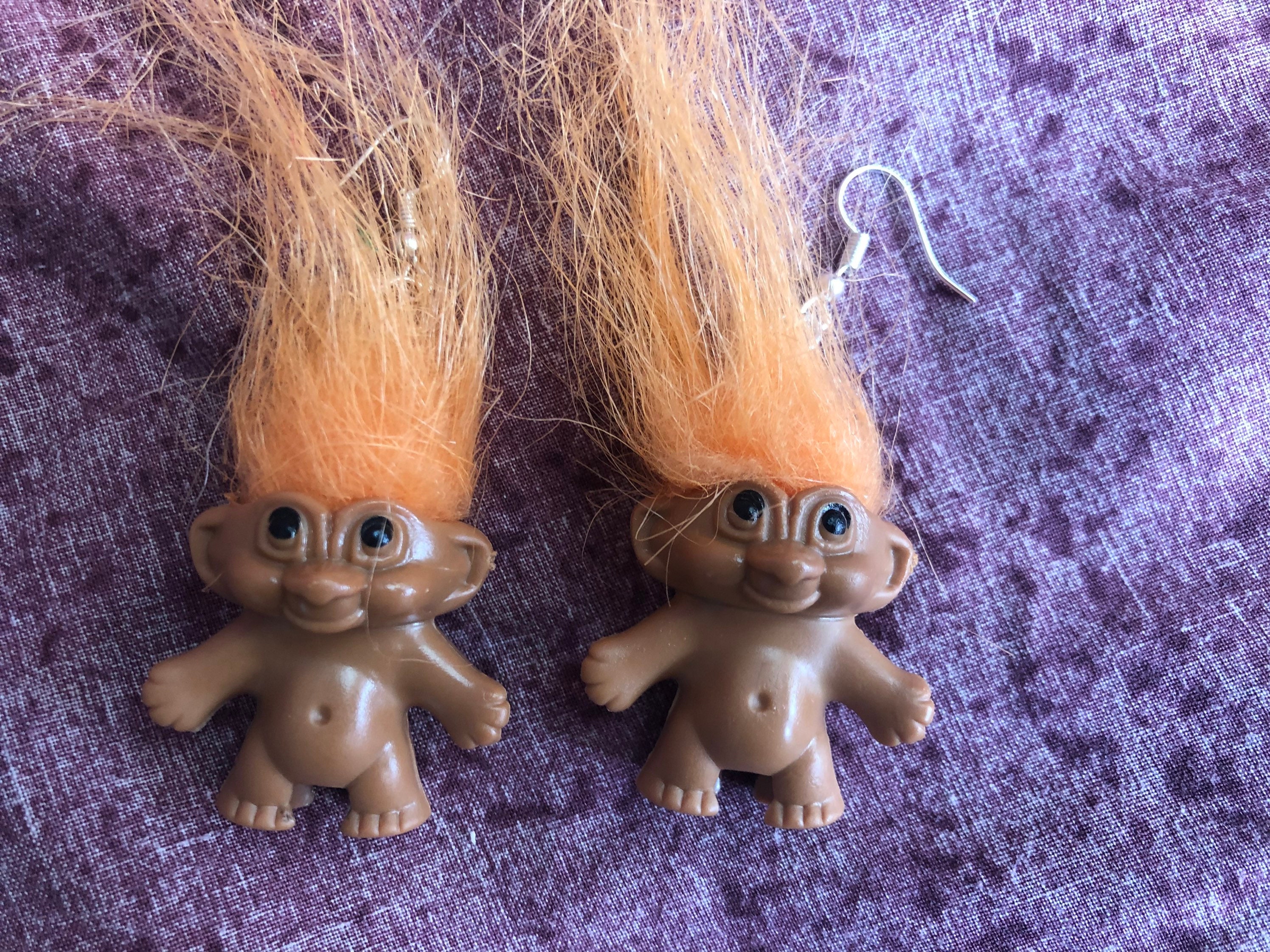 Troll doll novelty drop earrings Etsy