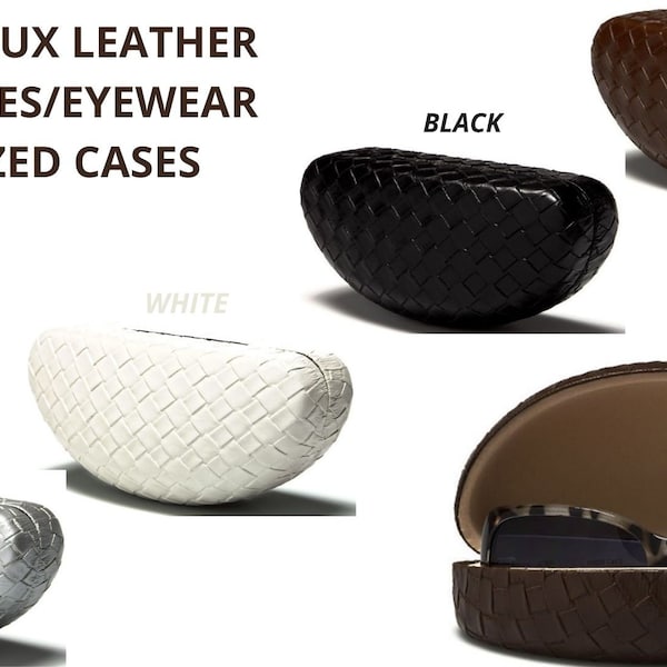 DESIGNER FAUX Leather Sunglasses Cases These Sunglass Cases Are Perfect For Fitting Standard And Oversize Frames, Black Case,  Only 3 left