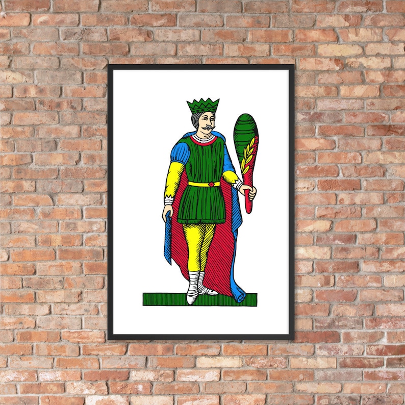 Re Di Bastoni Authentic Italian Scopa Briscola Framed poster Etsy