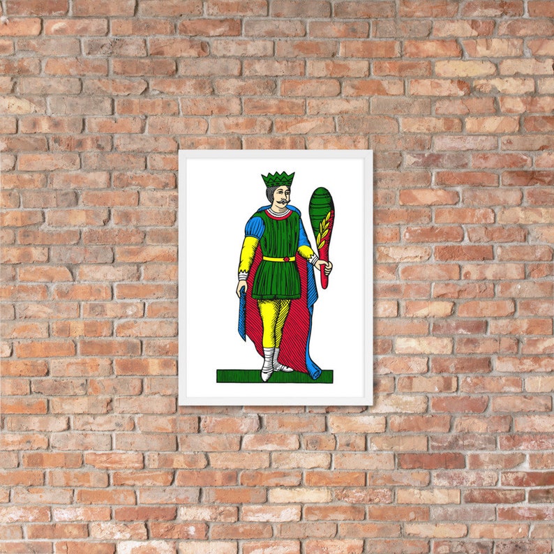 Re Di Bastoni Authentic Italian Scopa Briscola Framed poster Etsy