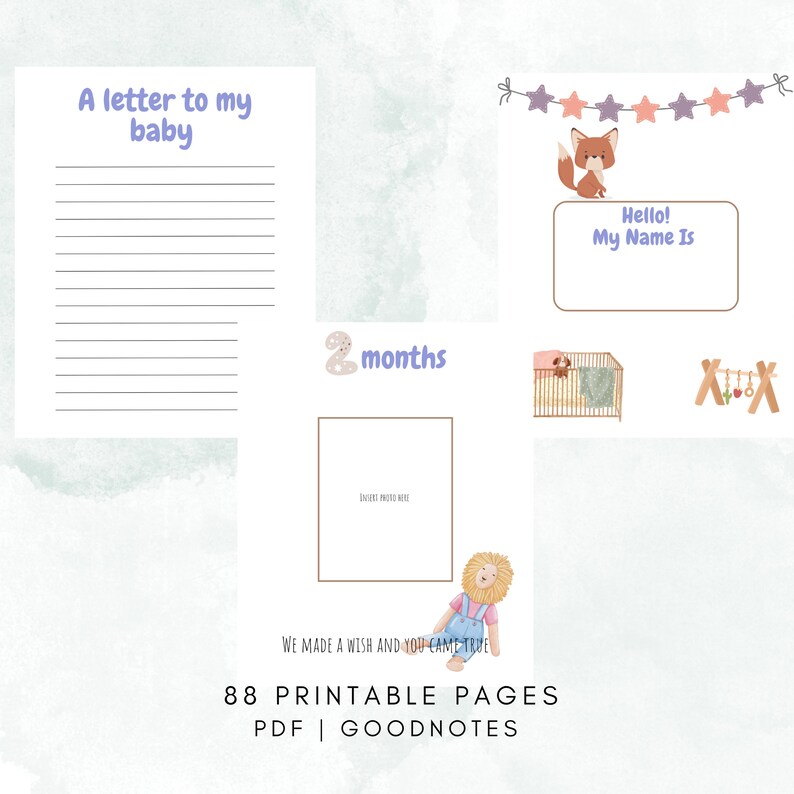 Printable Baby Memory Book INSTANT DOWNLOAD Keepsake - Etsy