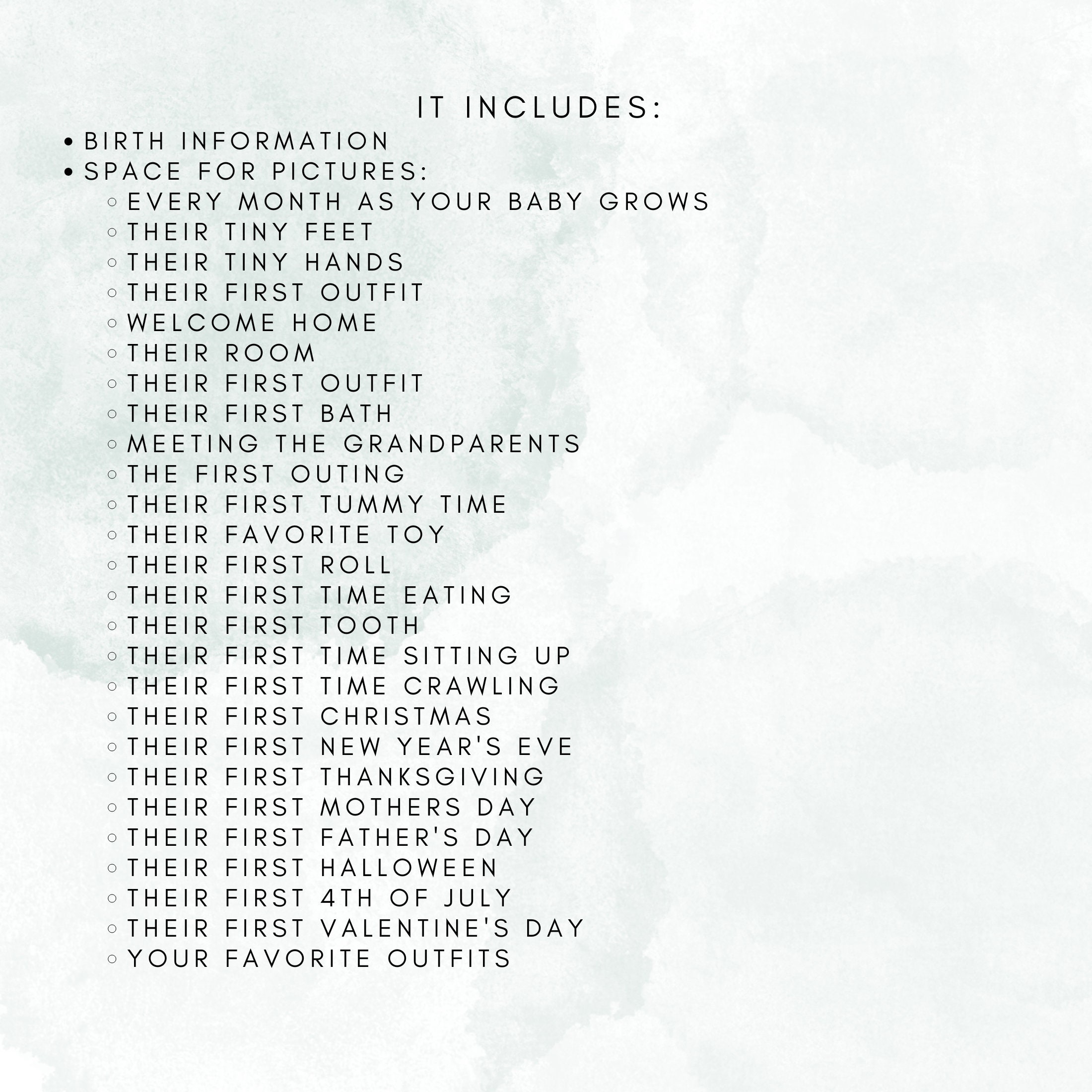 Keepsake Baby Memory Book INSTANT DOWNLOAD Keepsake Journal Baby