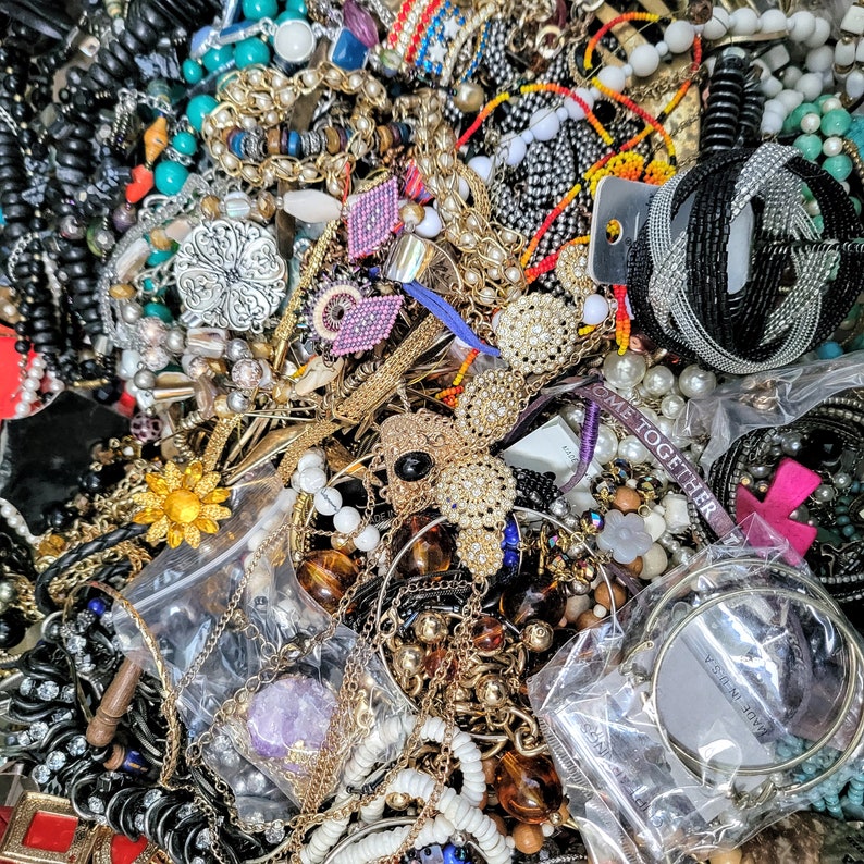 2 or 4 Pounds Nice All Wearable Jewelry Mystery Lot Wearing Etsy