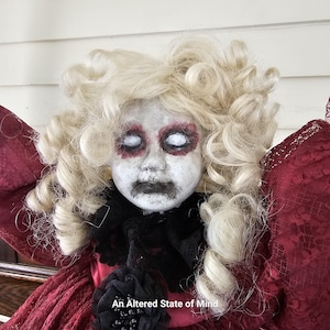 Creepy Animated Porcelain Doll: Handpainted Haunted House Prop