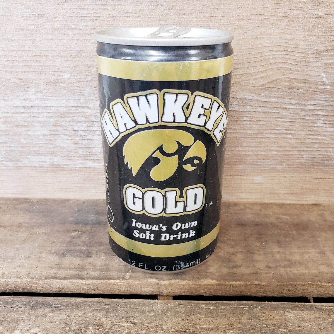 Hawkeye gold soda pop can Iowa's own soft drink vintage Etsy