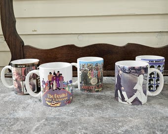 Vintage The Beatles Album Cover Coffee Mug: Rock Band Memorabilia