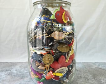 Vintage Junk Drawer Lot: Assemblage Supplies, Toys, Jewelry Bits