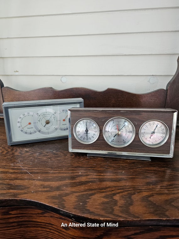 2 Vintage Weather Station Barometer Indoor Temperature Thermometer Humidity  Pressure Gauge Weather Prediction Instrument Swift 