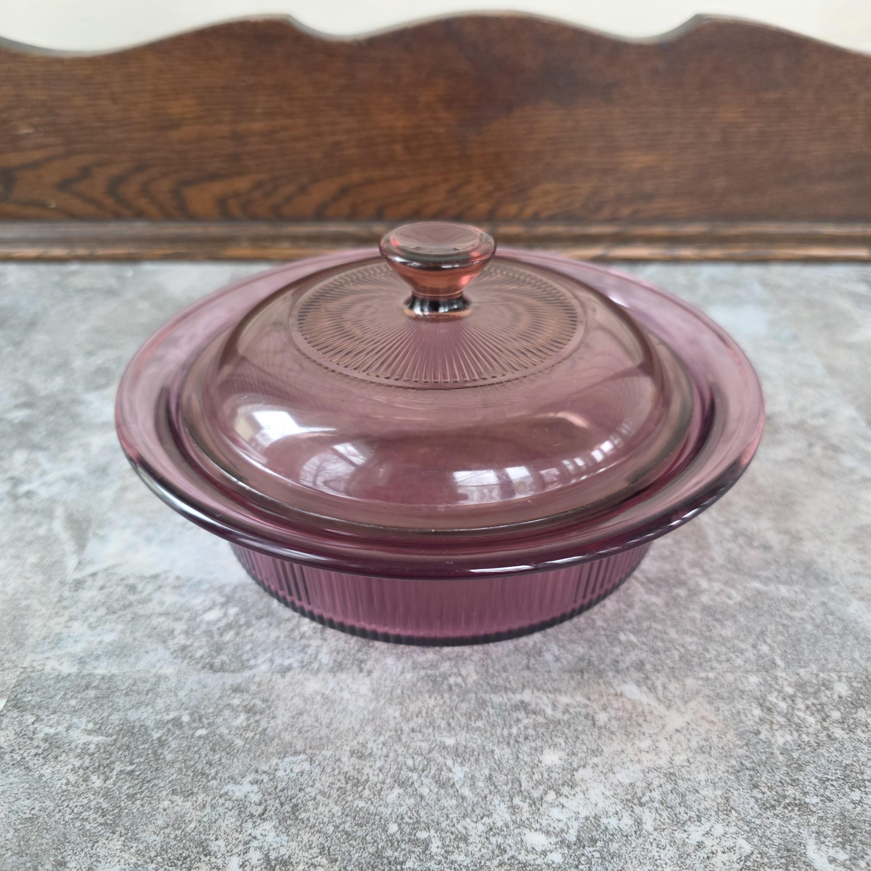 Plat à Tarte Ancien Pyrex En Verre Violet – Couleur Aubergine, élégant
