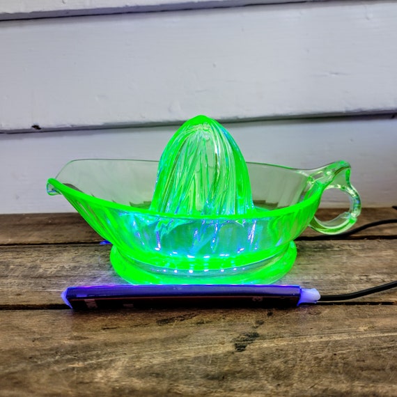 Vintage Vaseline Uranium Glass Juicer Reamer Lemon Orange Etsy