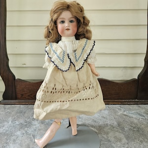 18&quot; Vintage Armand Marseille doll, Floradora composition ball joint body, creepy old German doll, antique Armand bisque doll, open mouth