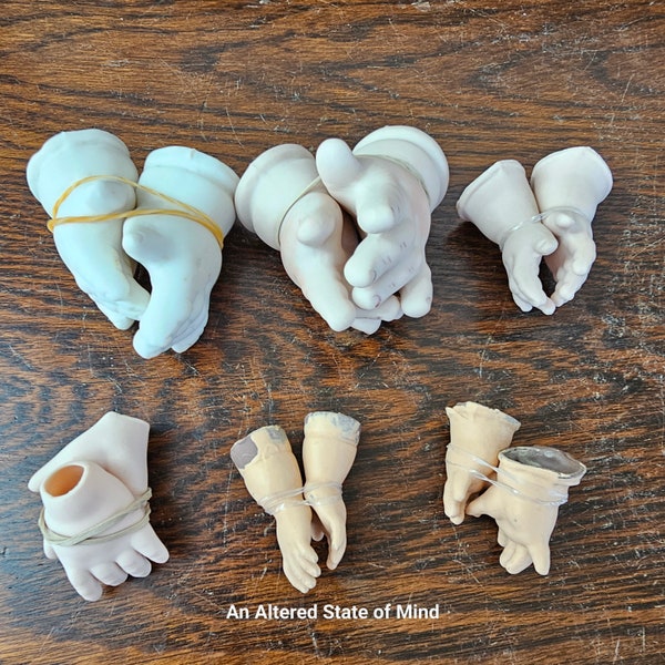 Choice bisque doll hands vintage doll parts doll making supplies antique porcelain ceramic diy make your own doll art supplies small hands