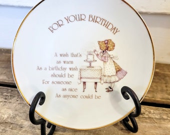 Vintage Holly Hobbie collectible plate, birthday gift, lasting memories decorative plate, MCM genuine porcelain holly hobbie collectible