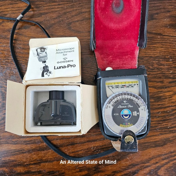 Vintage Gossen Luna-Pro light meter w/Microscope attachment exposure meter ambient light photography accessories