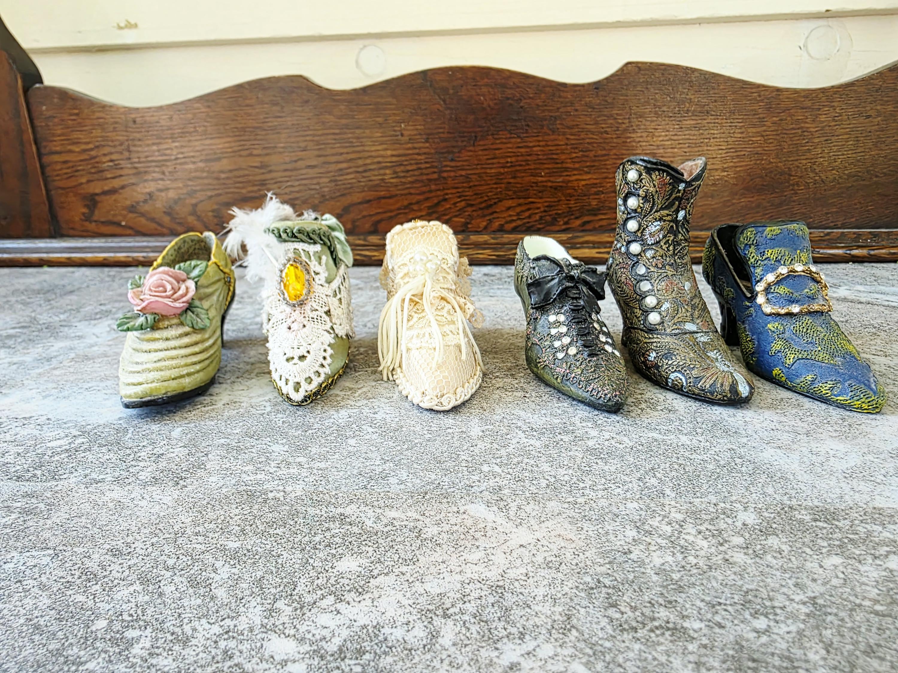 Porcelain High Heel Shoe Figurines - Etsy