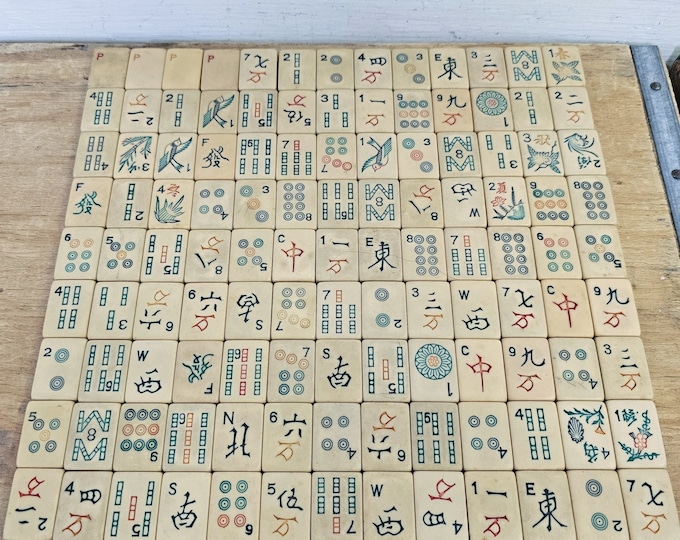 117 Vintage Mahjong Tiles Chinese Tile Game Antique Game Pieces Wind
