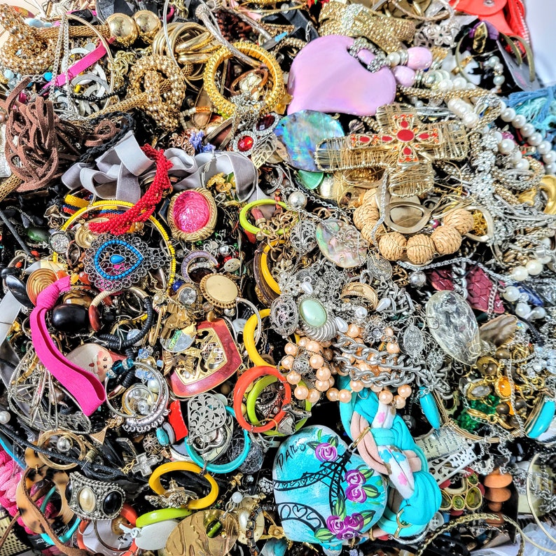 2 or 4 Pounds Nice All Wearable Jewelry Mystery Lot Wearing Etsy