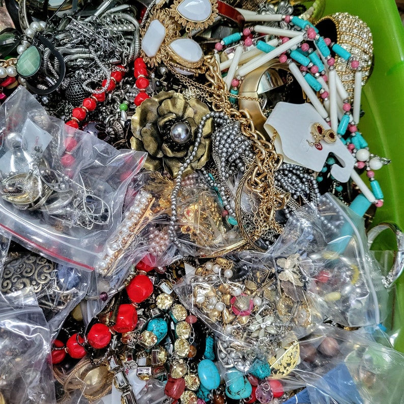 2 or 4 Pounds Nice All Wearable Jewelry Mystery Lot Wearing Etsy