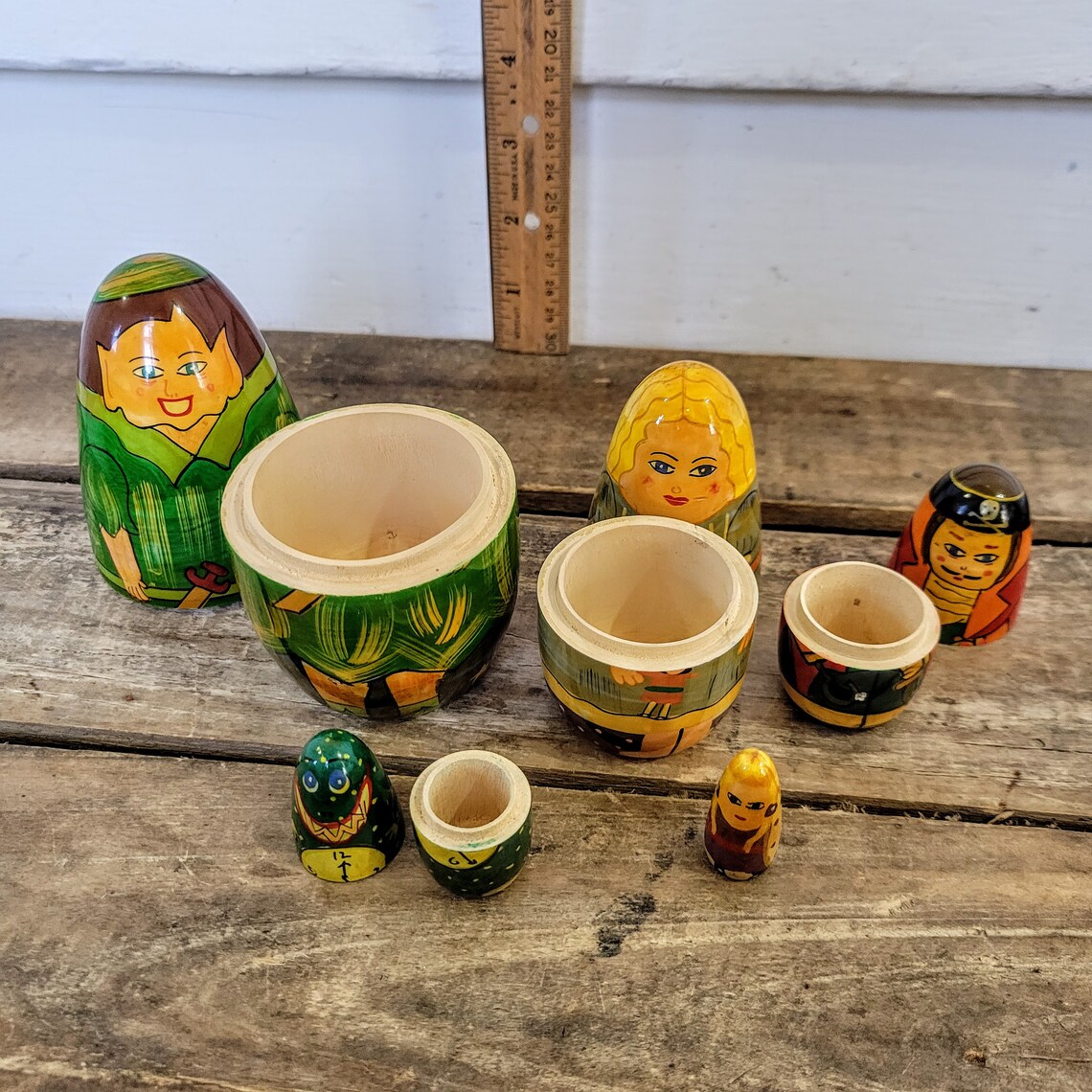 Peter Pan Nesting Egg Dolls Vintage Wooden Dolls Made in Etsy