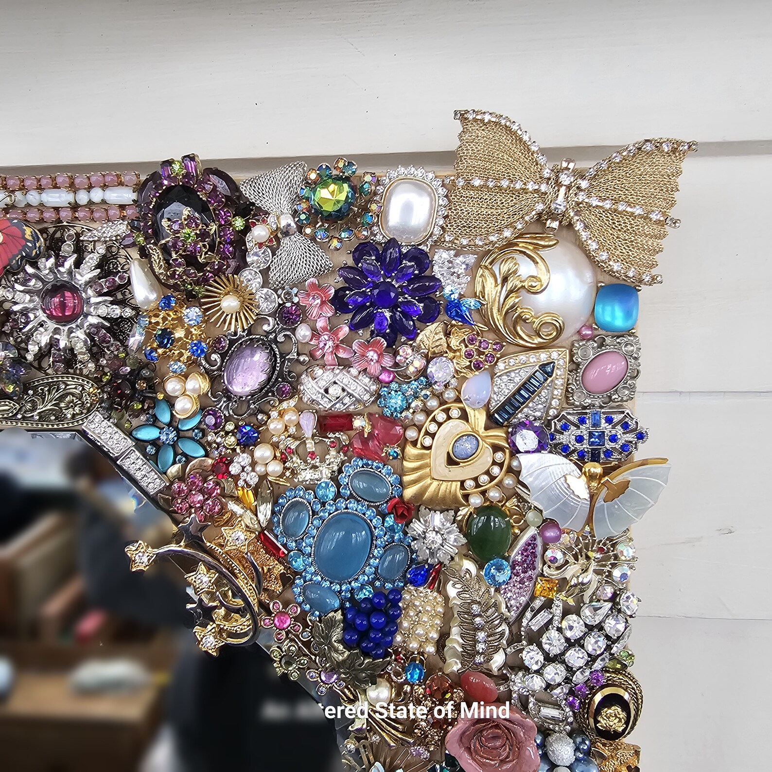 Jewelry Framed Wall Mirror Horizontal Rectangle Handmade Large ...