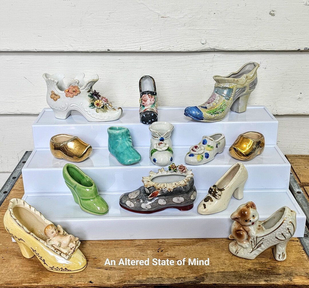 Vintage Porcelain Shoe Figurines Lot Ladies Womens High Heels Etsy