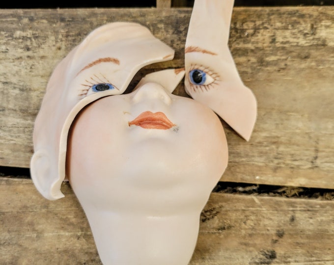 Broken Porcelain Doll Head Broken Face Vintage Doll Parts Etsy