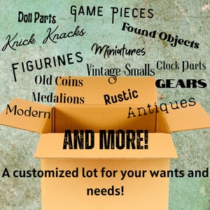 Vintage junk drawer lot mystery box vintage items assemblage altered art supplies mixed media bits and bobs found objects random miniatures