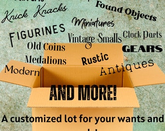 Vintage Junk Drawer Lot: Mystery Box of Assemblage Supplies