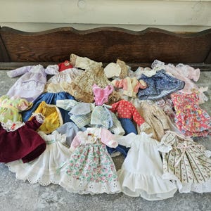 Vintage XS Doll Clothes Lot: Bisque Doll Dresses, Shoes & Accessories