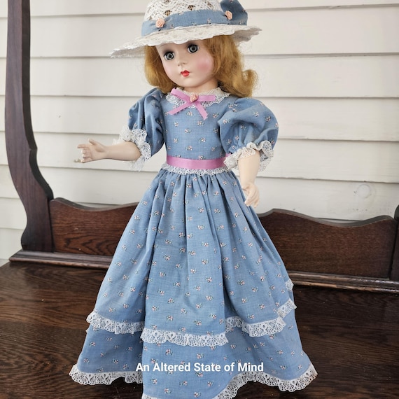 Vintage Celluloid Walker Doll: 17" Red Hair, Blue Country Dress - Etsy  Israel