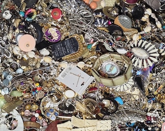 2+ Pounds JUNK jewelry lot: CRAFTING only NOT wearable