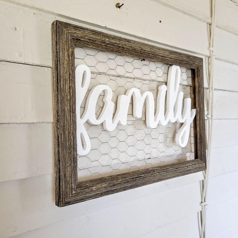FAMILY Wall Hanging Decor Rustic FAMILY Sign Typography Etsy