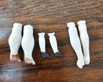 Choice Vintage china doll parts arms legs matching set antique tiny doll parts diy make your own doll German china head replacement parts