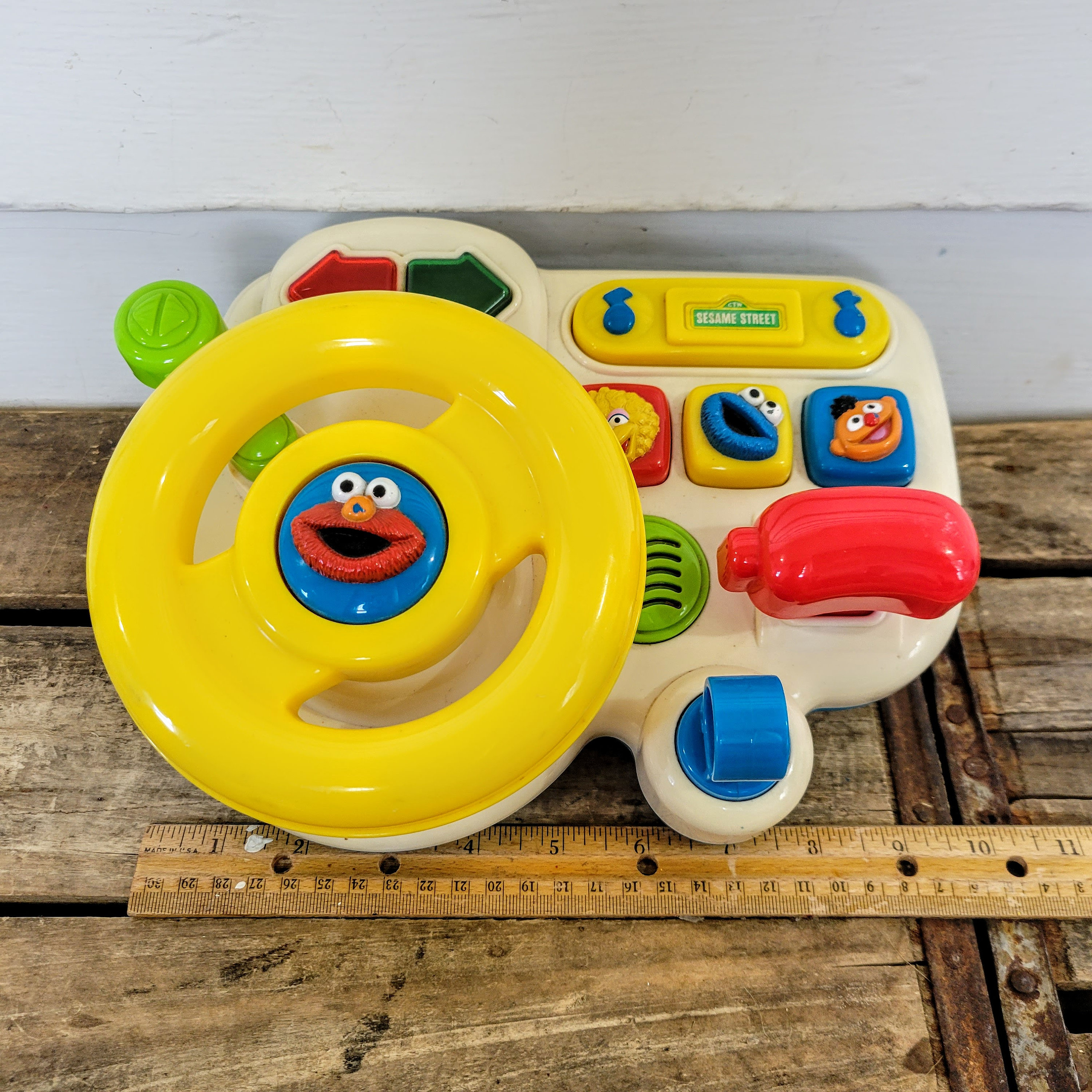 Vintage Tyco Sesame Street Steering Wheel Toy, 1990s Retro