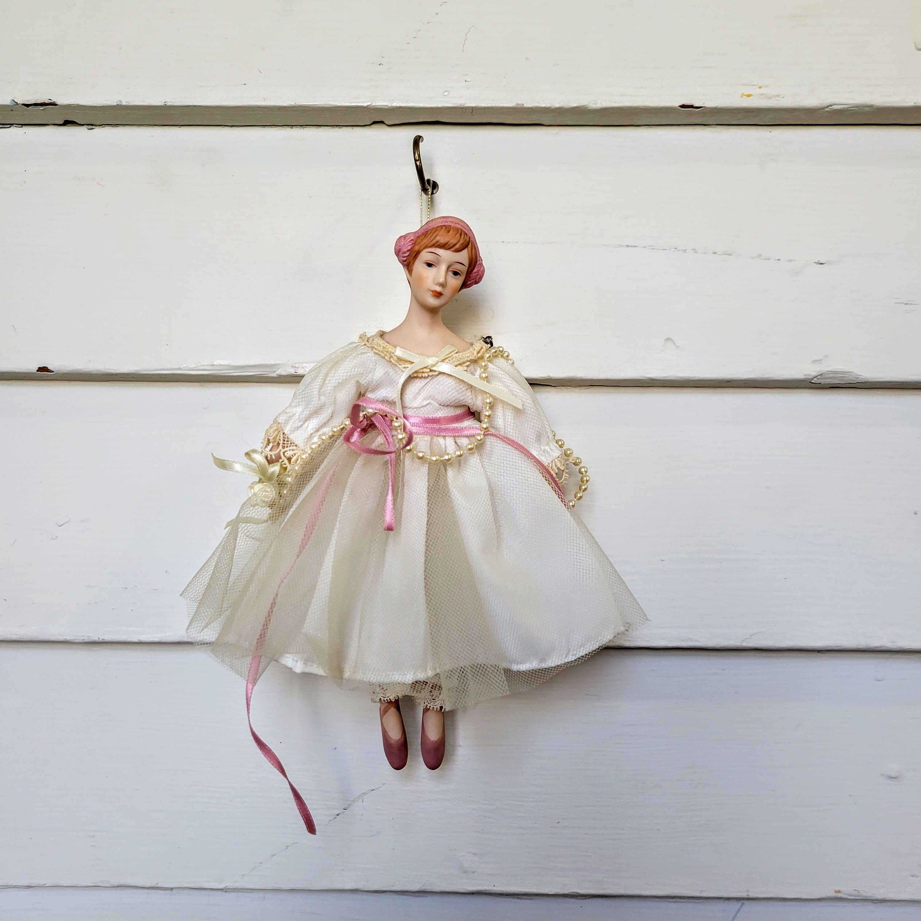 Vintage porcelain ballerina doll ornament hanging ballerina | Etsy