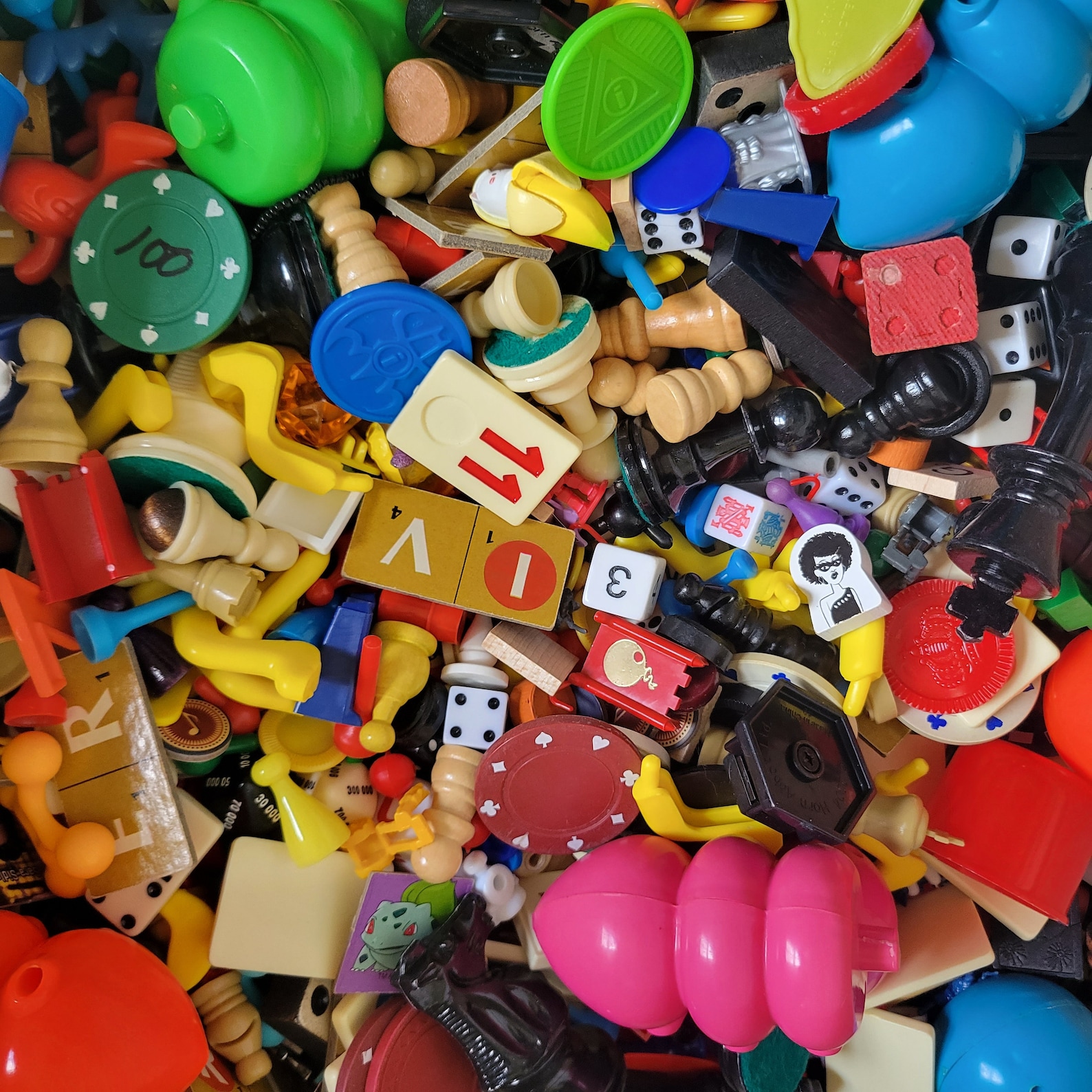 1/2lb Assorted Vintage Game Pieces Mixed Mystery Grab Bag Etsy