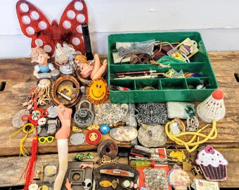 Vintage Junk Drawer Lot Mystery Box Vintage Items Assemblage