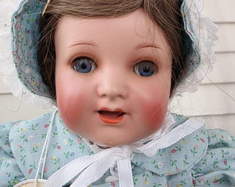 Vintage Sankyo Bisque Doll Set, Monsieur Giraud Boy Girl Doll