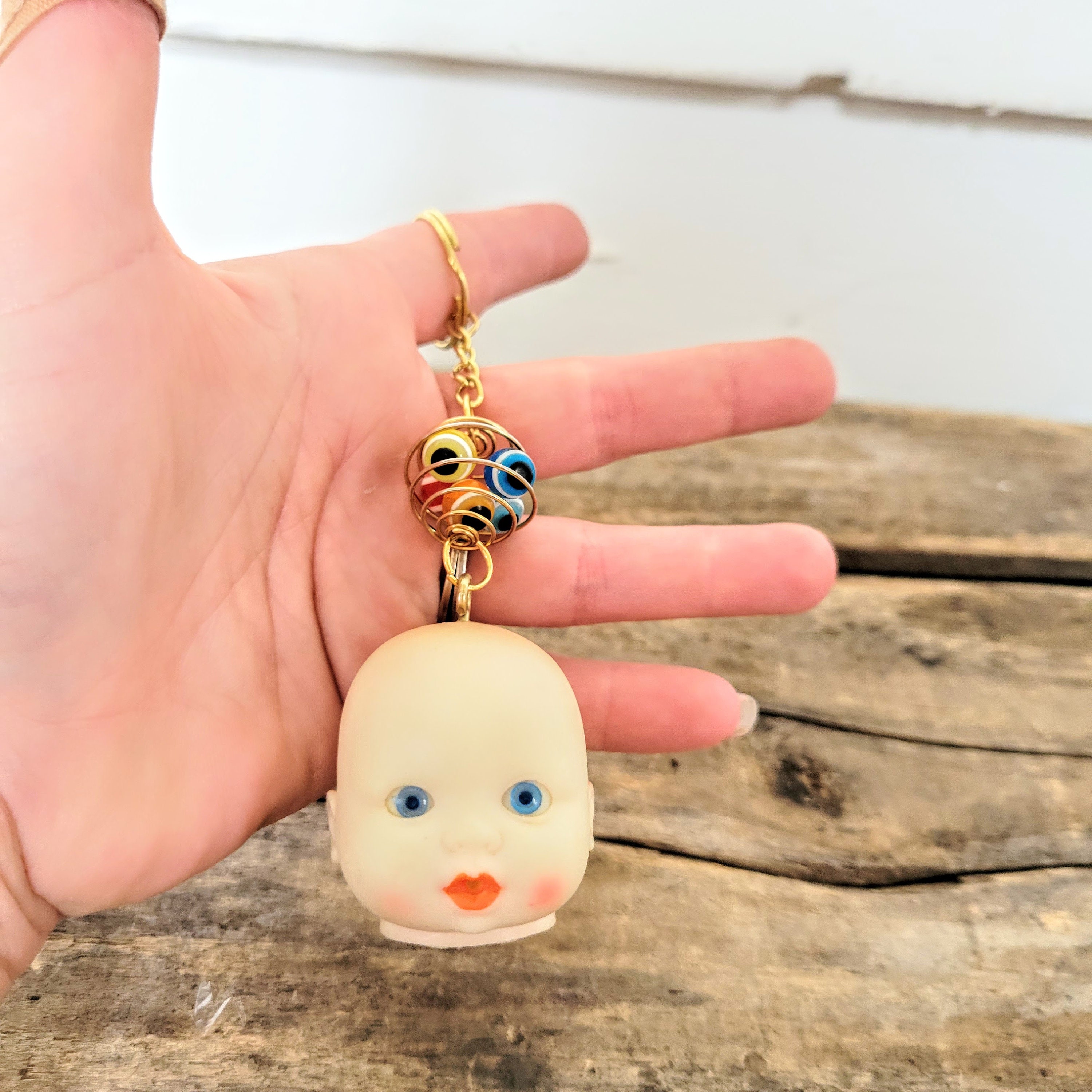 Vintage doll head key ring chain pick a style weird unusual Etsy