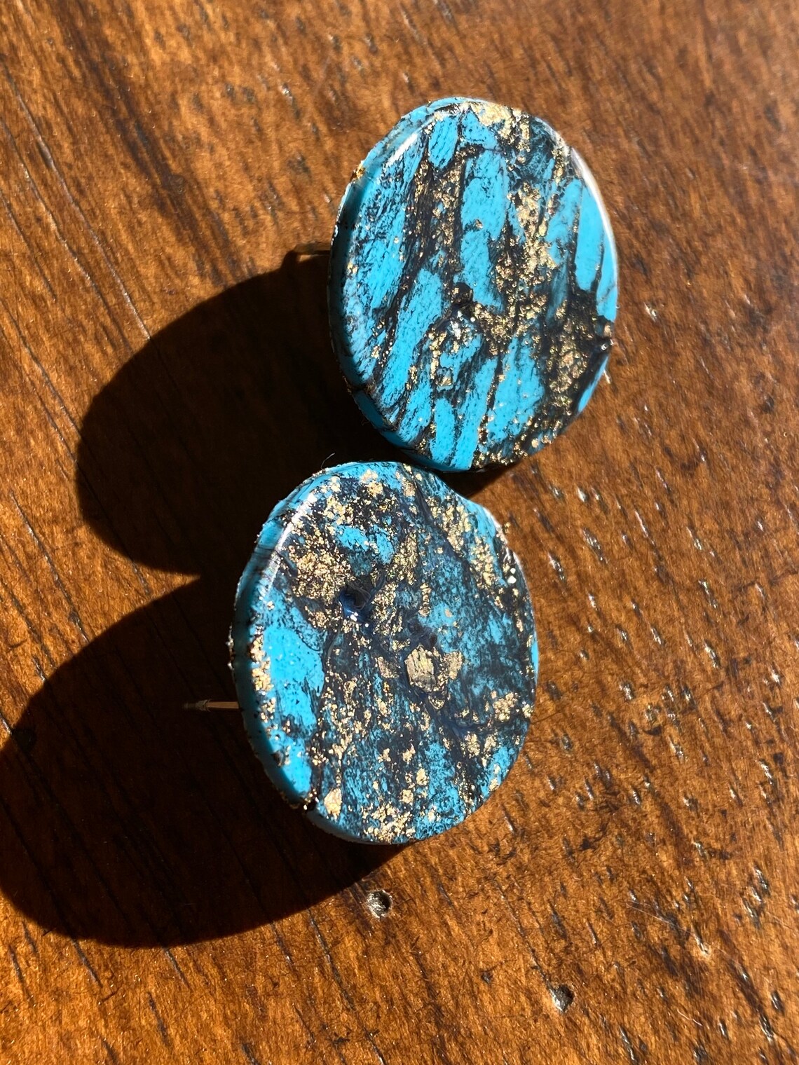 Faux turquoise with gold flake | Etsy