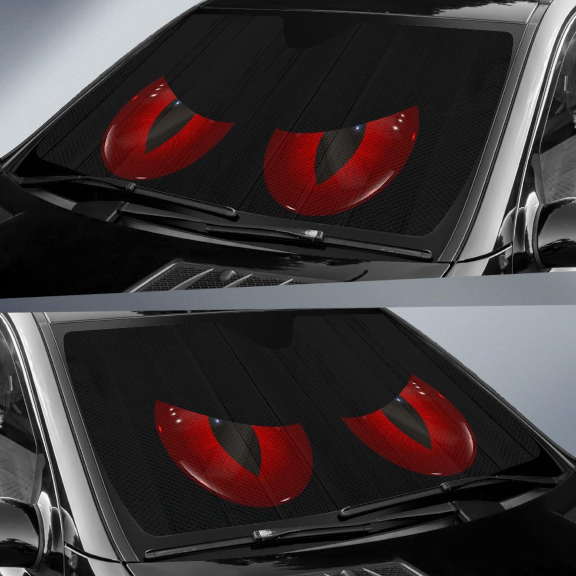 Discover Creepy Evil Red Eyes Car Sunshade