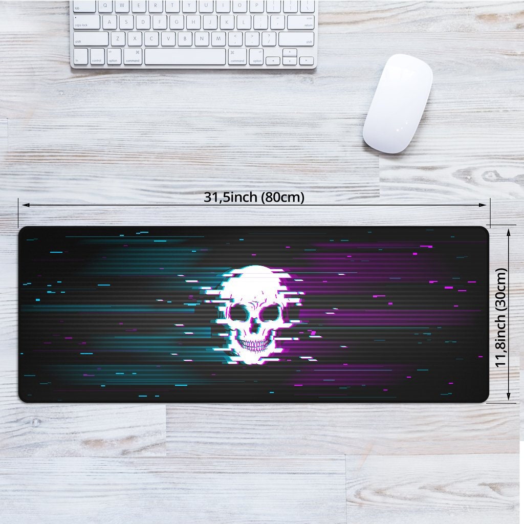 Discover Glitch Skull Anti Slip Mouse Mat