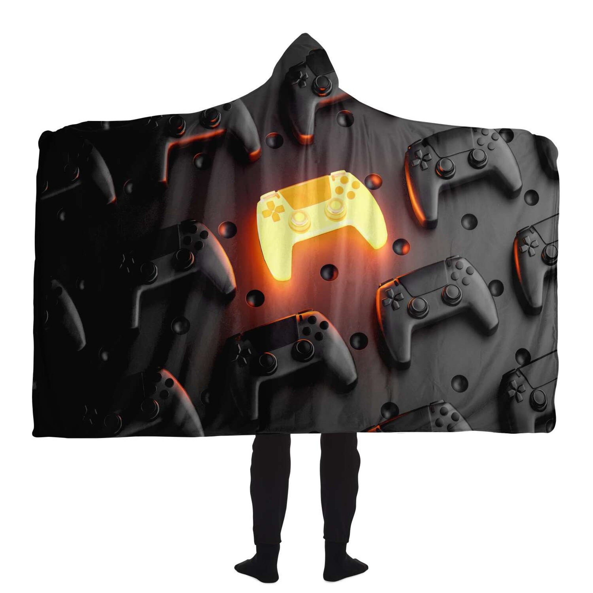 Discover Gold Gaming Control Hooded Blanket