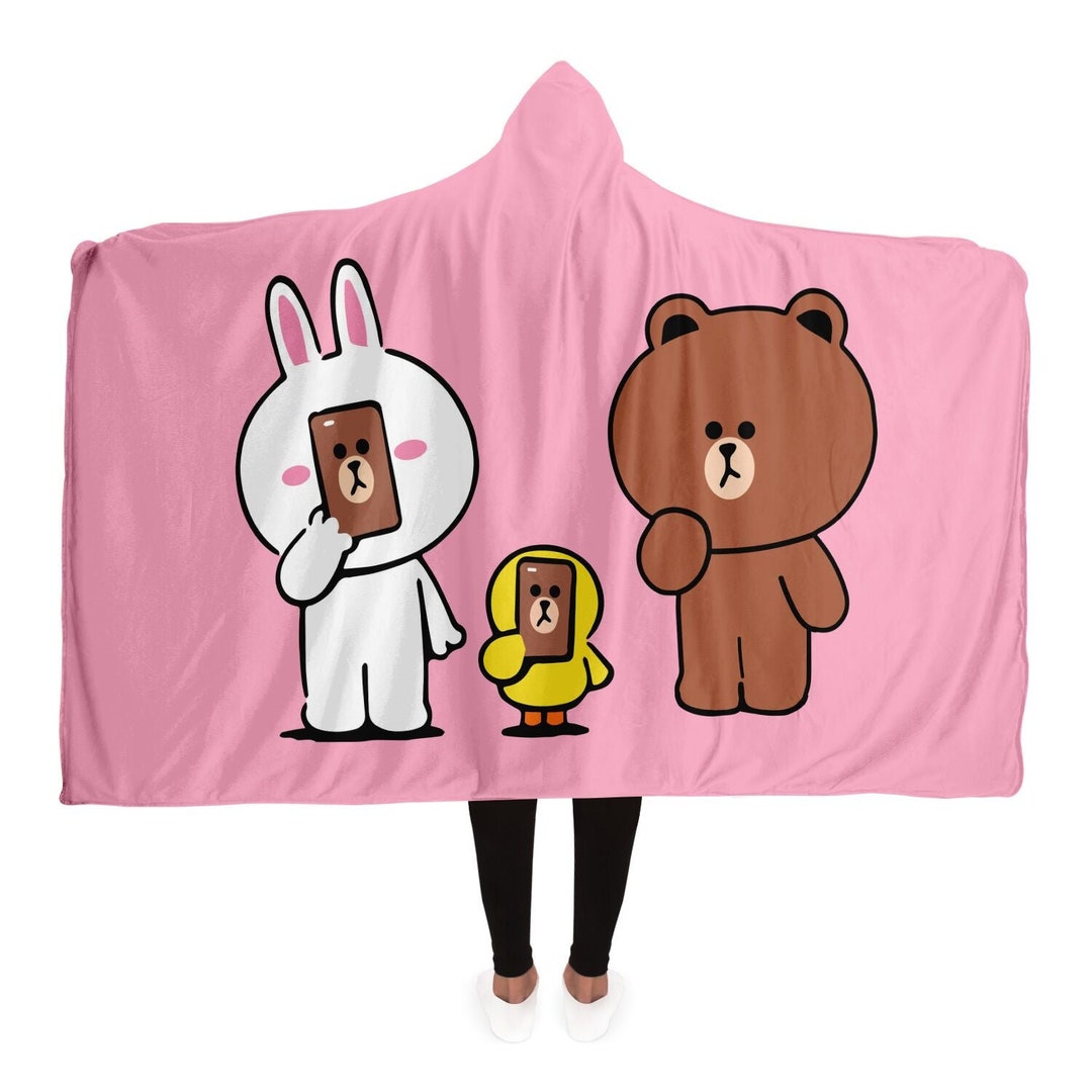 Line Friends Hooded Blanket Etsy