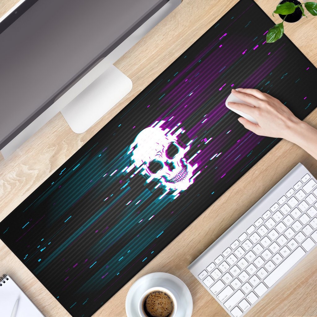 Discover Glitch Skull Anti Slip Mouse Mat