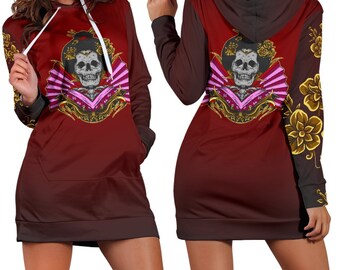 Skull Geisha Women's Hooded Dress