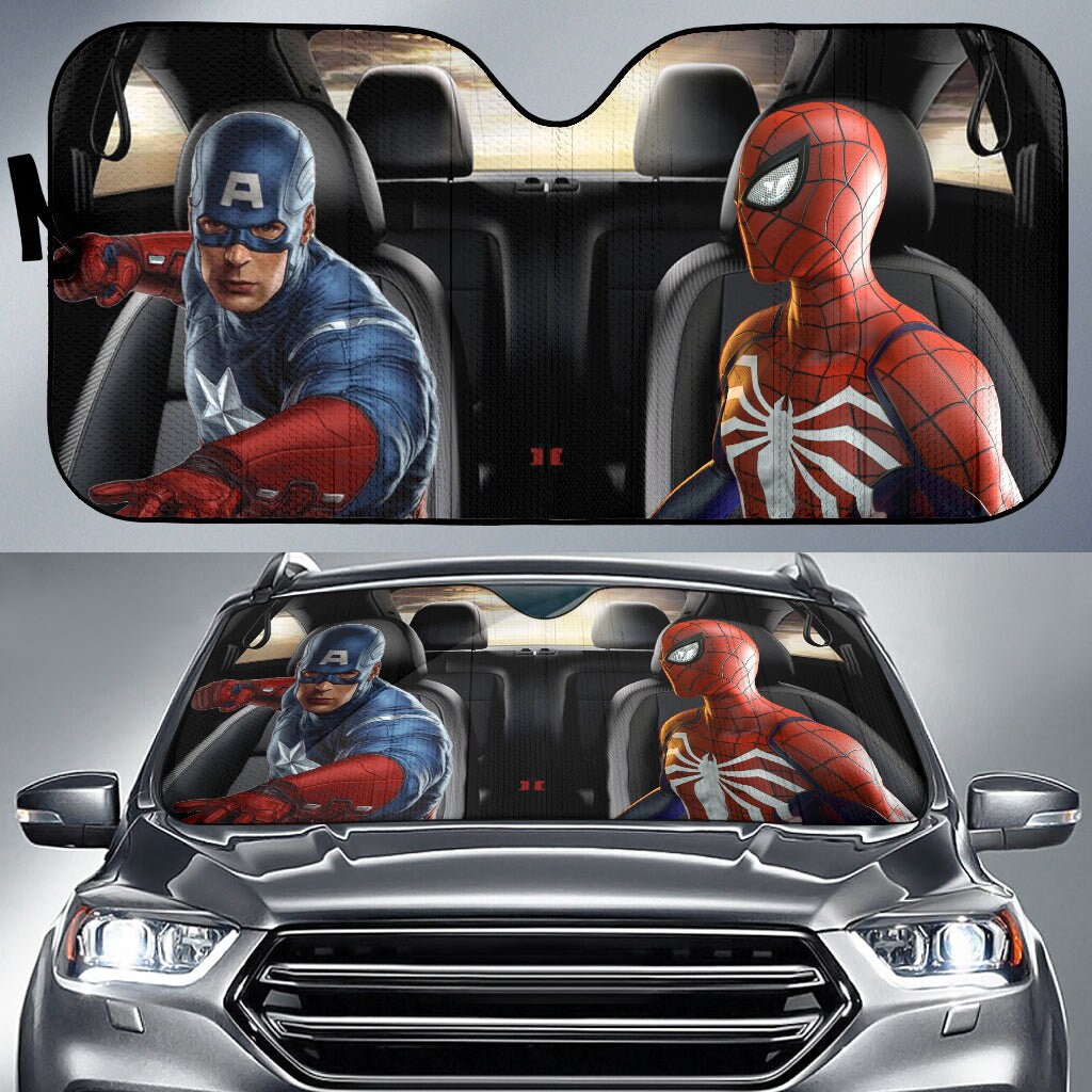 Marvel Spider Man Sonnenschirm Für Auto 34 X 45 Cm Mehrfarbig